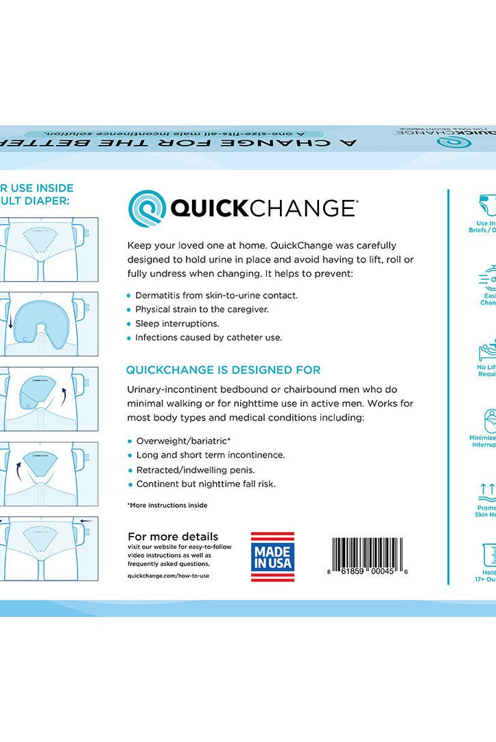 QuickChange Male Incontinence Wrap | Maximum Absorbency | 1 Size | 10 Count Trial Pack - QuickChange Men's Incontinence Wrap Australia