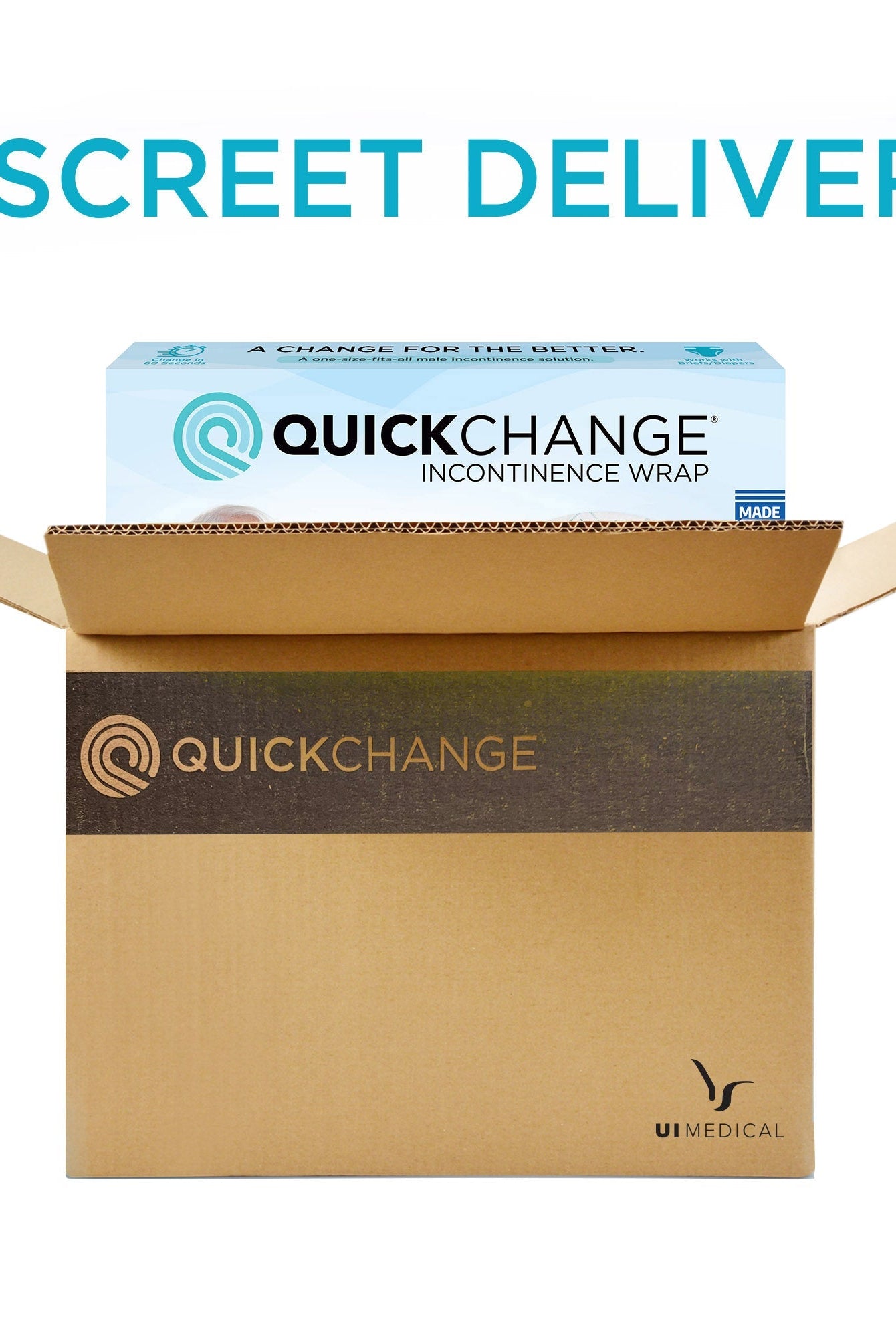 QuickChange Men's Incontinence Wrap | Maximum Absorbency | One-Size | 100 Count - QuickChange Men's Incontinence Wrap Australia