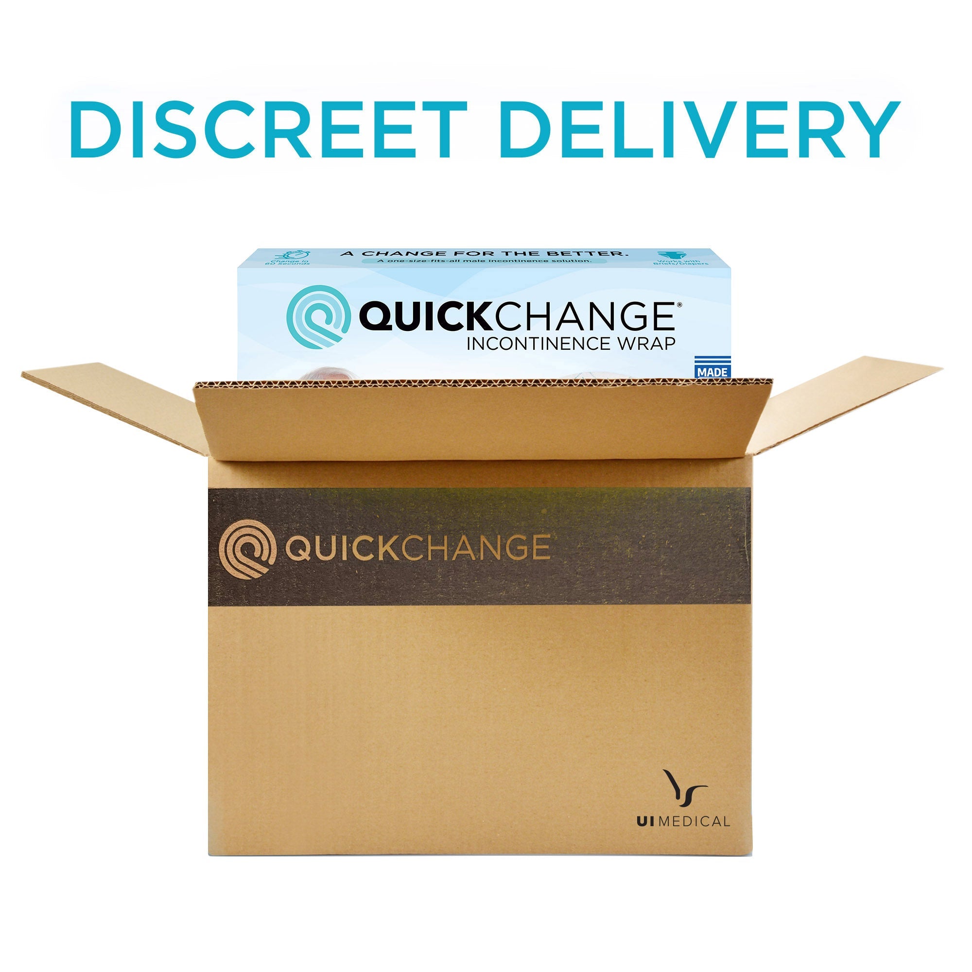 QuickChange Men's Incontinence Wrap | Maximum Absorbency | One-Size | 100 Count - QuickChange Men's Incontinence Wrap Australia